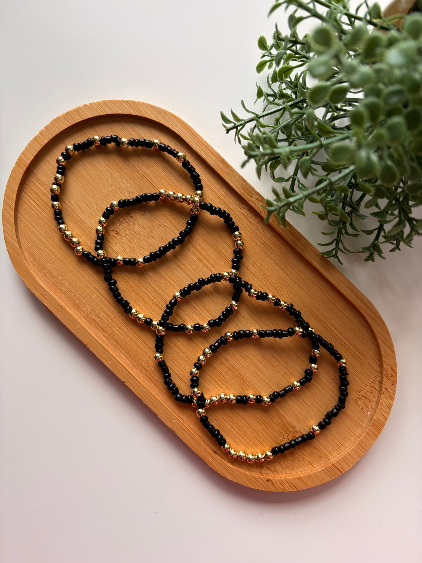 Moonless Night Seed Bead Bracelet