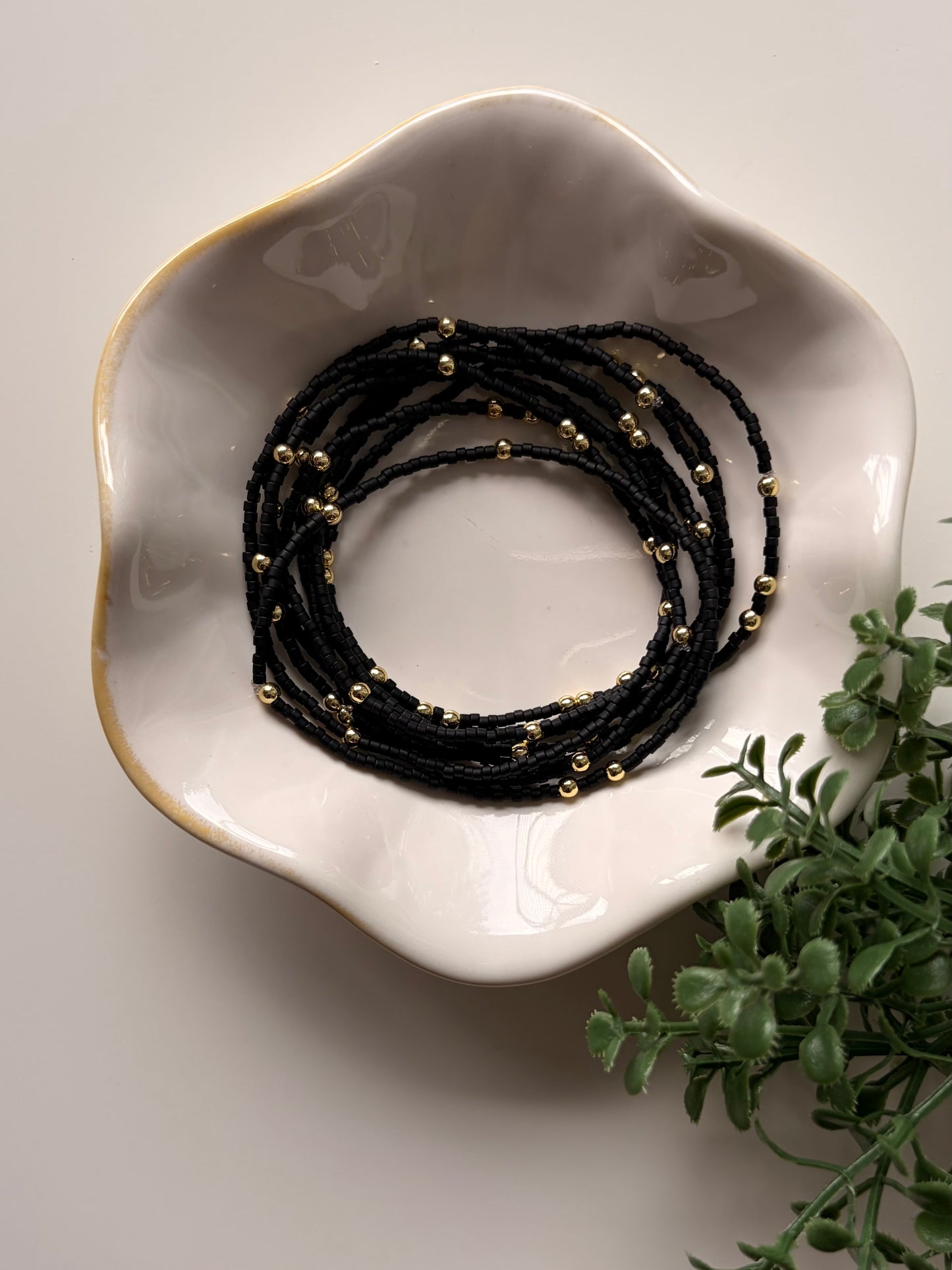 Midnight Stars Dainty Seed Bead Bracelet