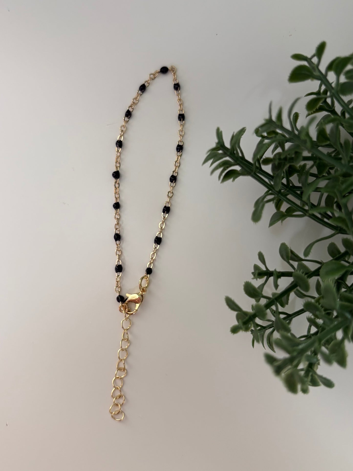 Black Dainty Chained Bracelet