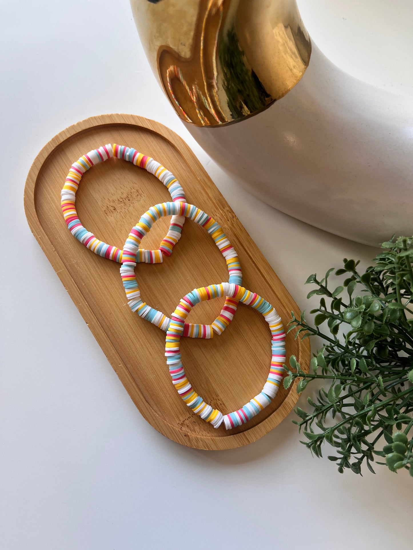Rich Sorbet Clay Bead Bracelet