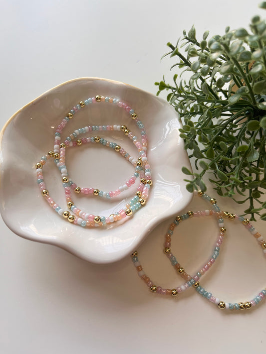 Coral Breeze Seed Bead Bracelet