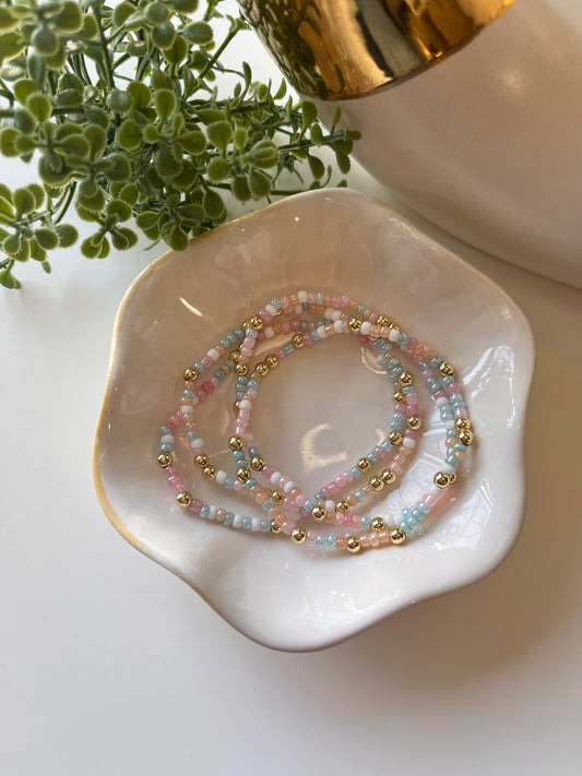Coral Breeze Seed Bead Bracelet