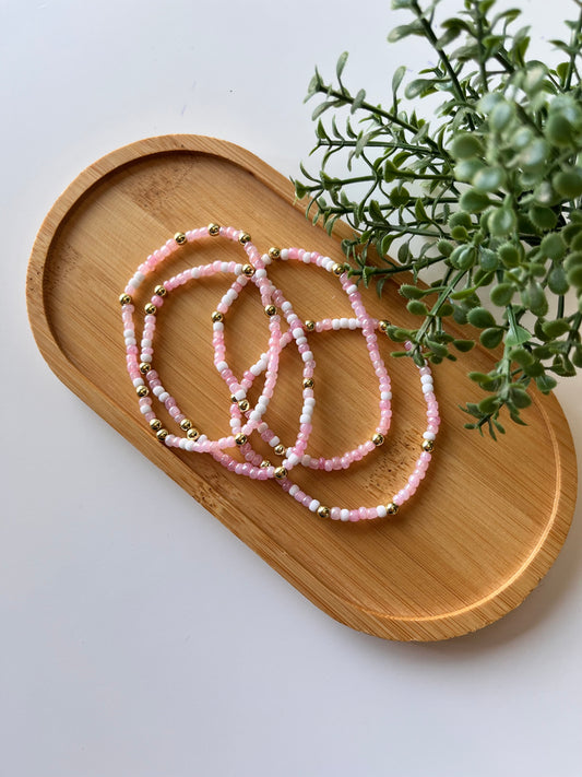 Bubble Gum Pink Seed Bead Bracelet