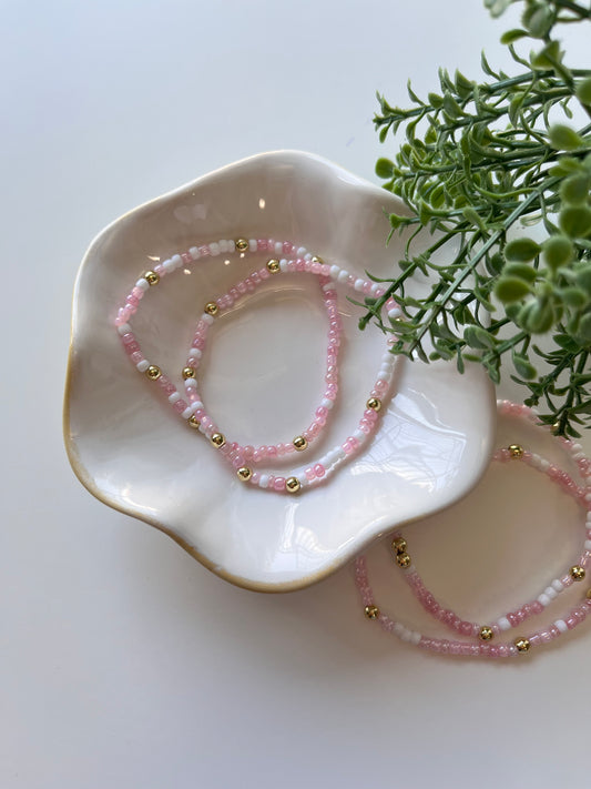Bubble Gum Pink Seed Bead Bracelet