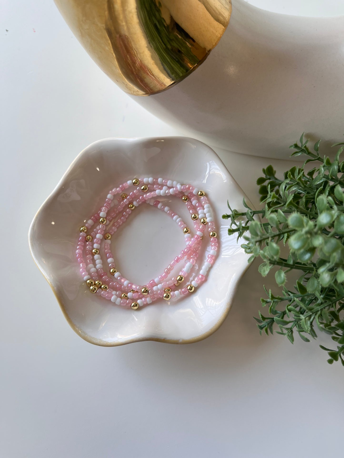Bubble Gum Pink Seed Bead Bracelet