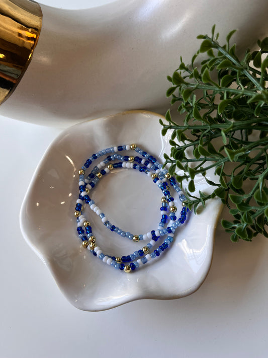 Blue Daze Seed Bead Bracelet