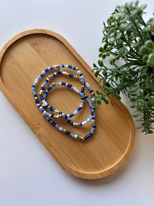 Blue Daze Seed Bead Bracelet