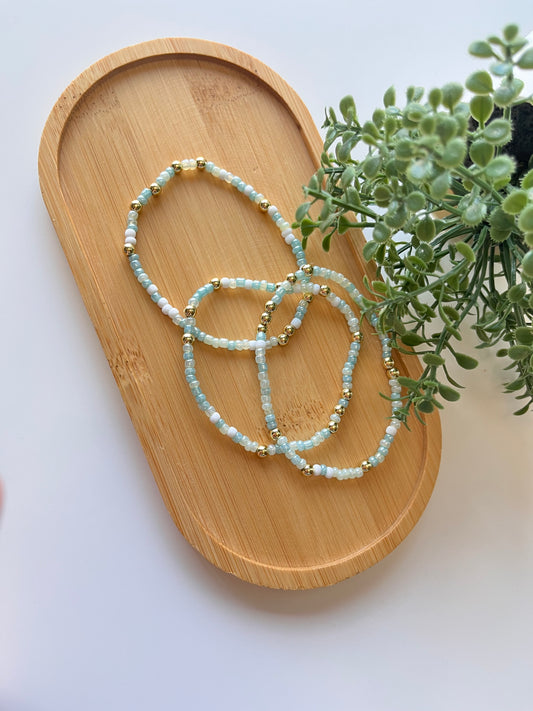 Sea-foam Seed Bead Bracelet