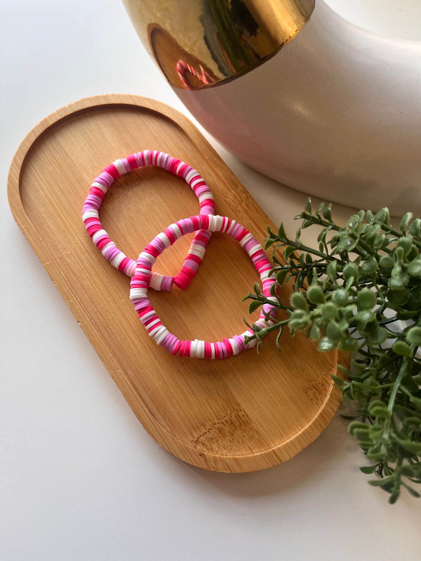 Lavender Berry Clay Bead Bracelet