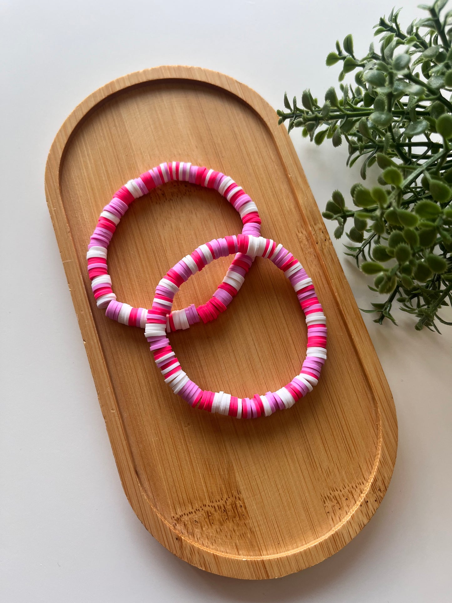 Lavender Berry Clay Bead Bracelet