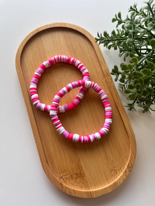Lavender Berry Clay Bead Bracelet