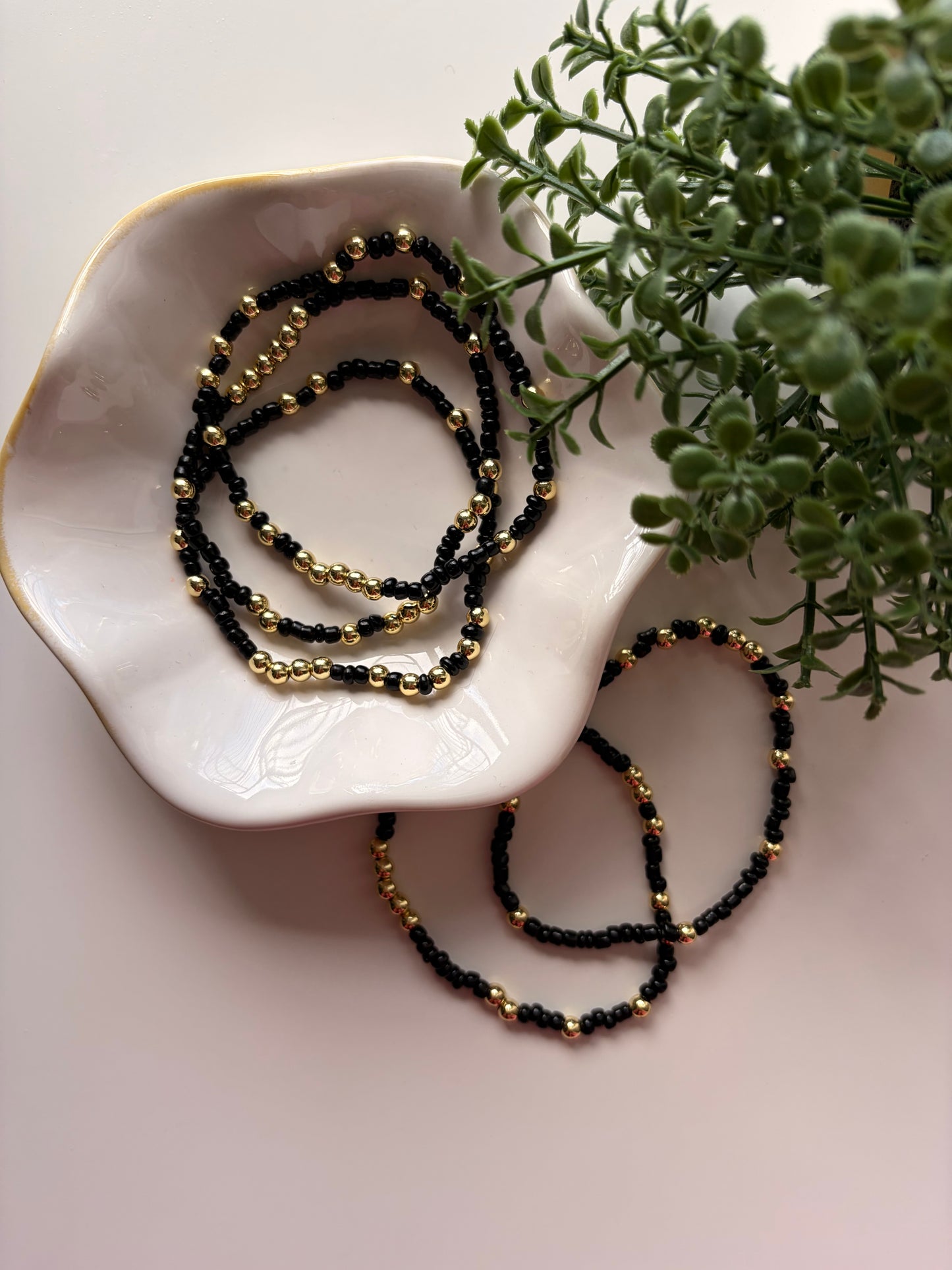 Moonless Night Seed Bead Bracelet