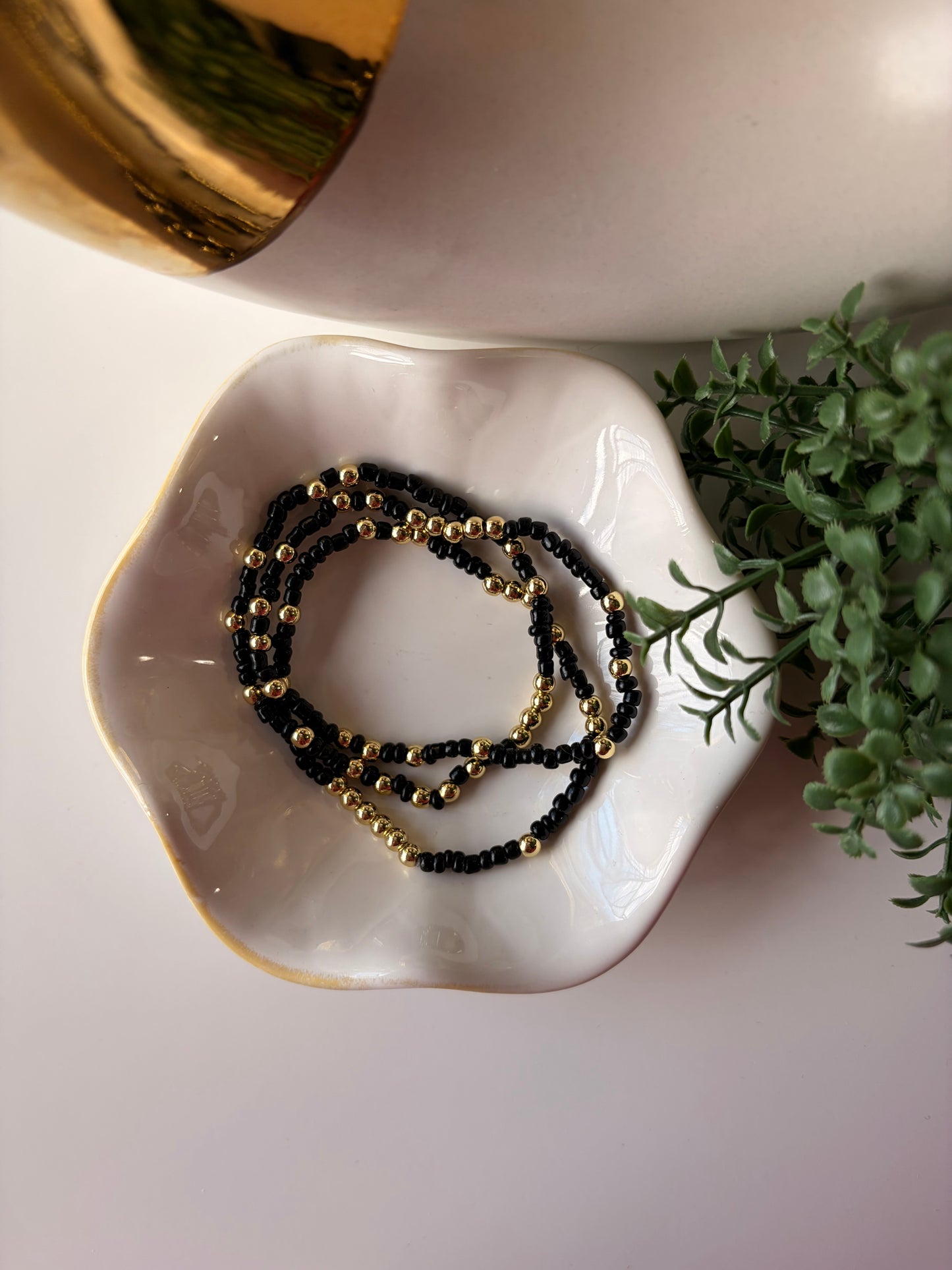 Moonless Night Seed Bead Bracelet