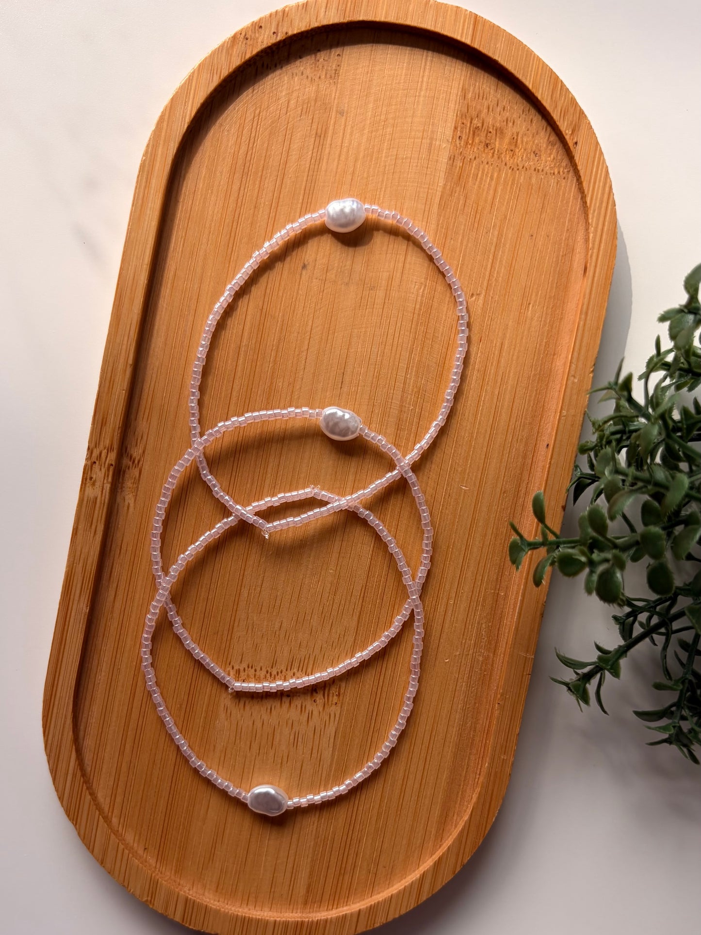 Soft Pink Bliss Dainty Seed Bead Bracelet