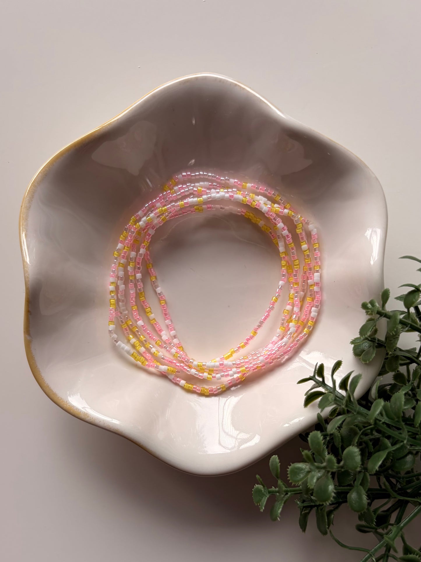 Pink Lemonade Dainty Seed Bead Bracelet