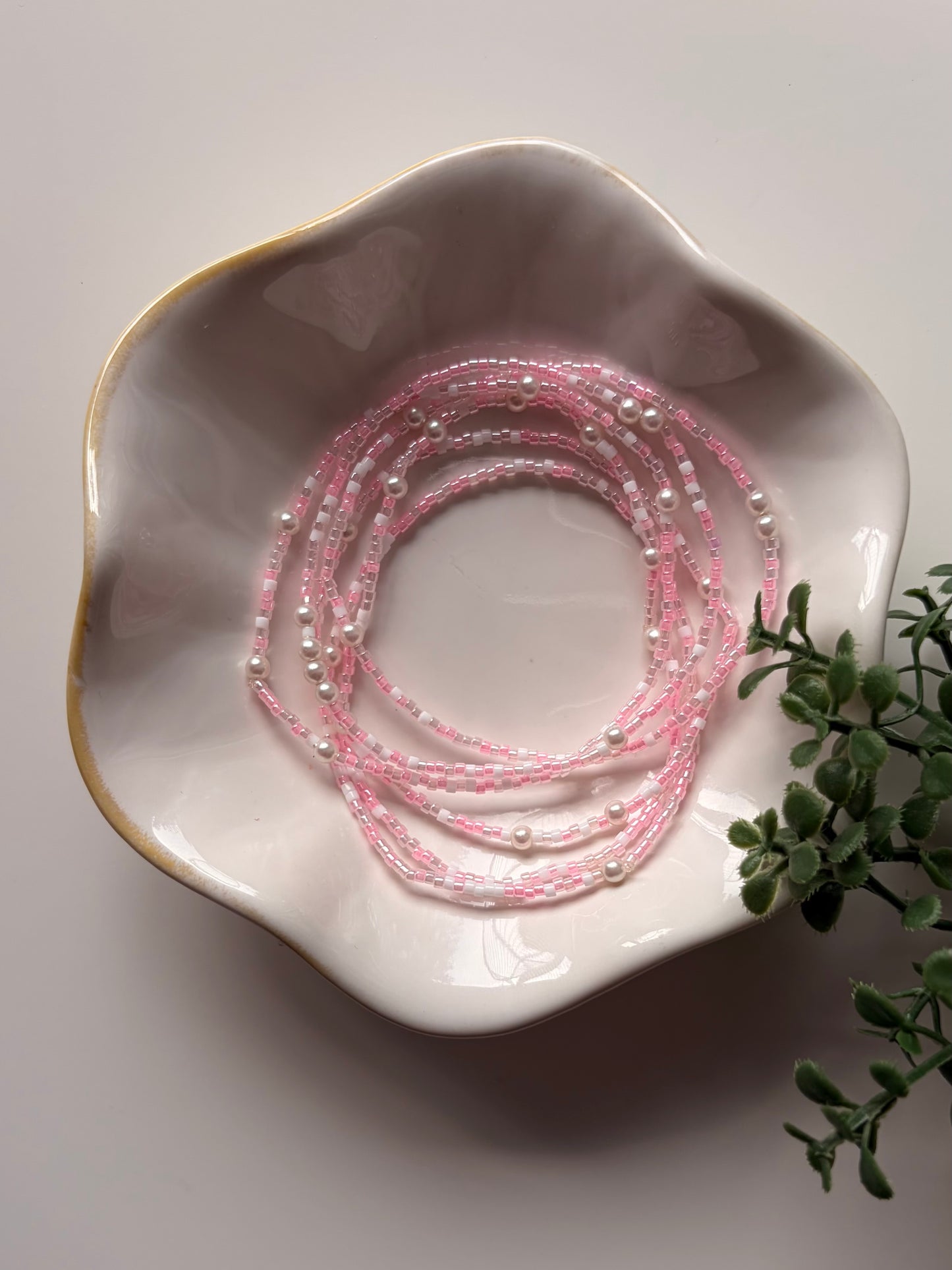 Peony Dream Dainty Seed Bead Bracelet