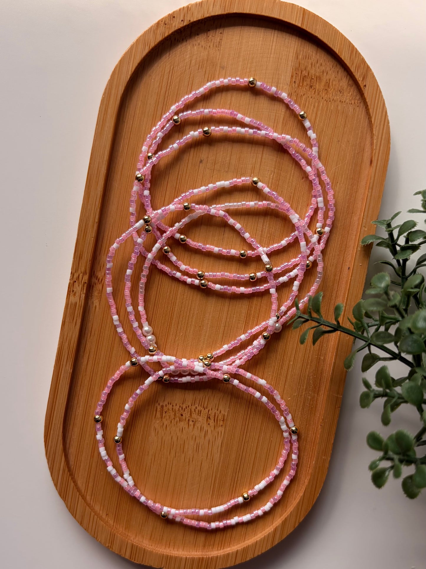 Orchid Glow Dainty Seed Bead Bracelet
