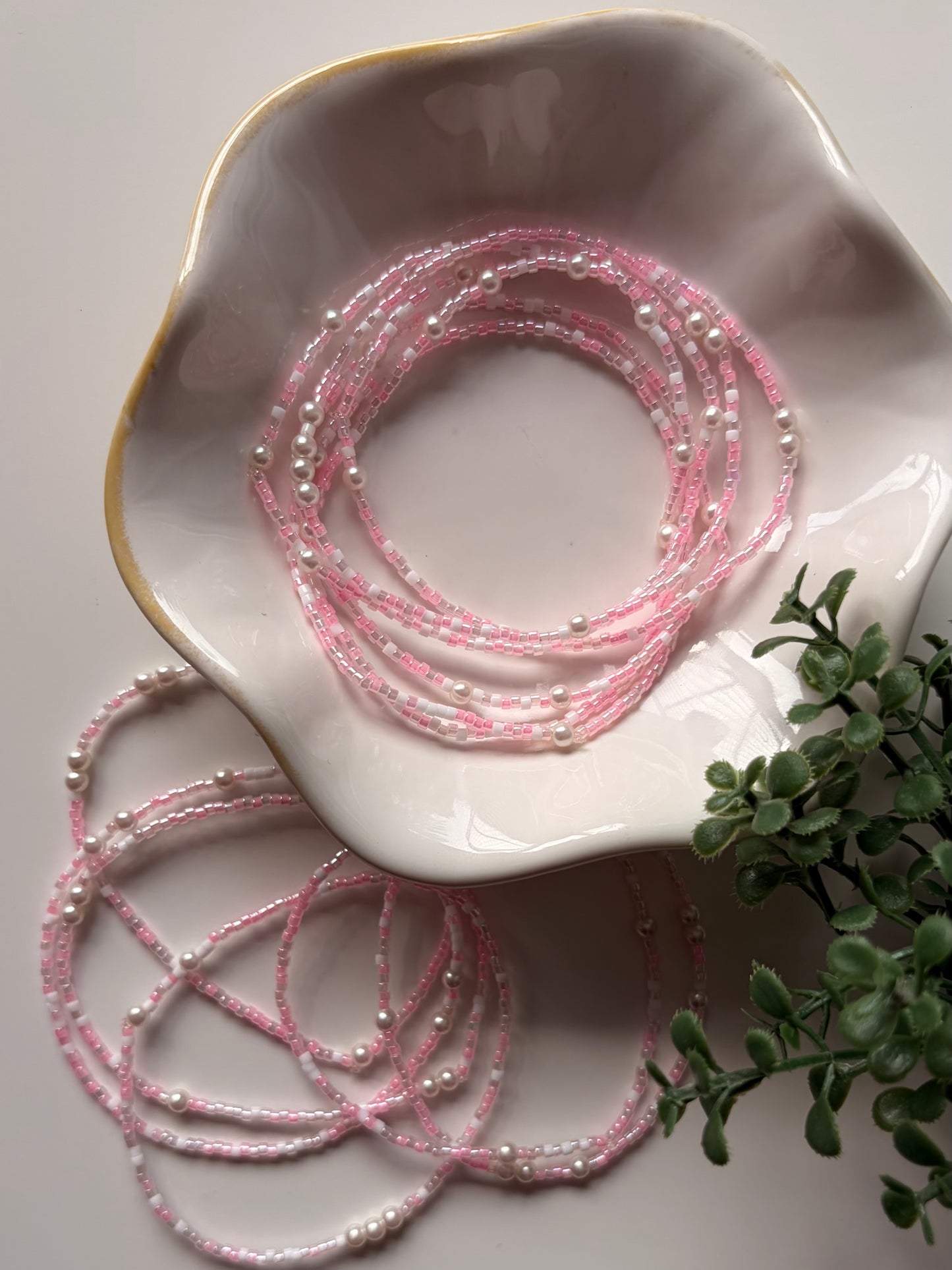Peony Dream Dainty Seed Bead Bracelet