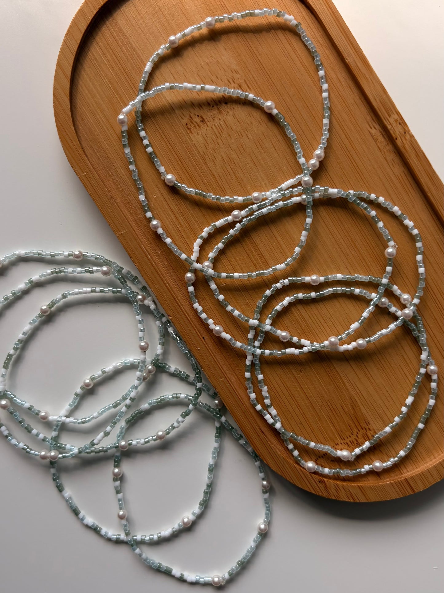 Coastal Pearl Dainty Seed Bead Bracelet